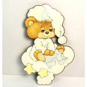 Vintage Morgan Inc Teddy Beddy Bear Nursery Decor Wall Hanging Plaque 15.5"